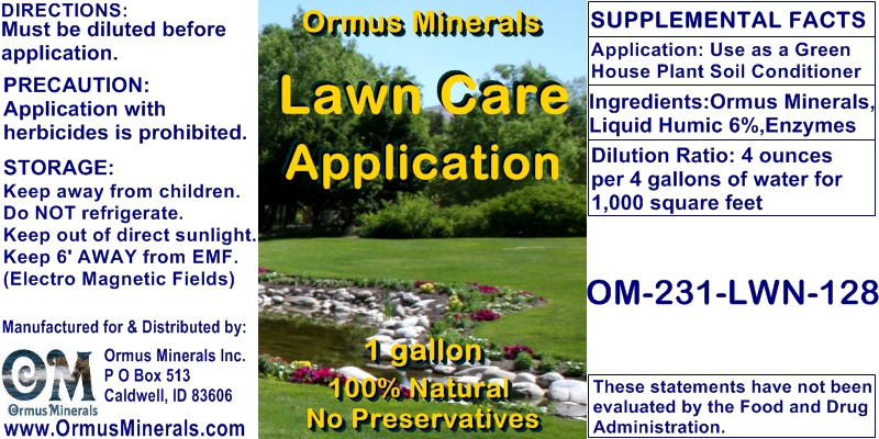 Ormus Minerals Lawn Care Application